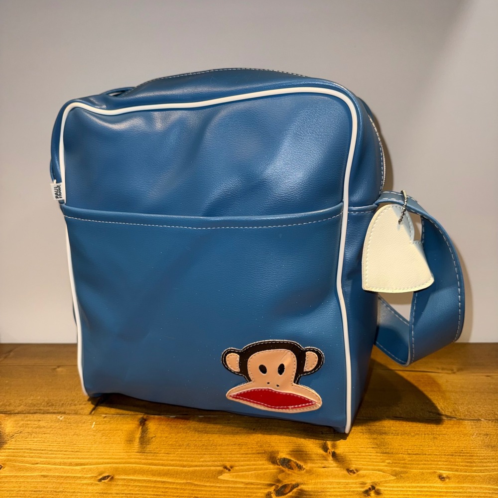 Vintage 2004 Paul Frank Julius Monkey Blue Messenger Shoulder Bag Y2K Retro